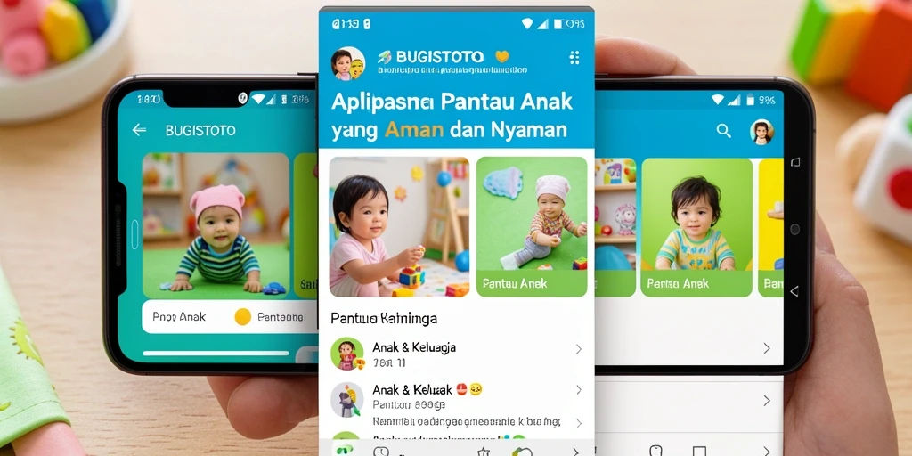 Antarmuka aplikasi BUGISTOTO yang menampilkan fungsi pemantauan anak.