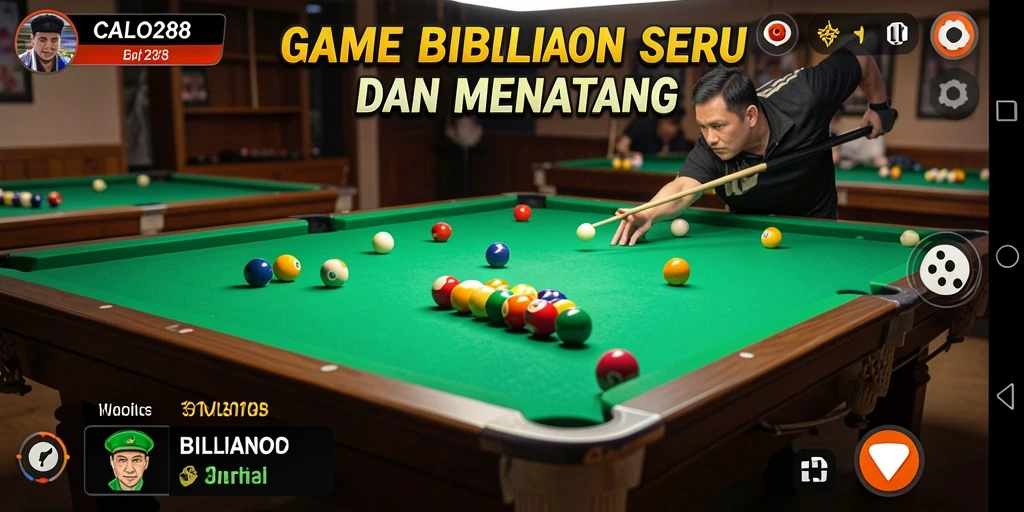 Tampilan antarmuka permainan billiard CALO288 yang menarik.