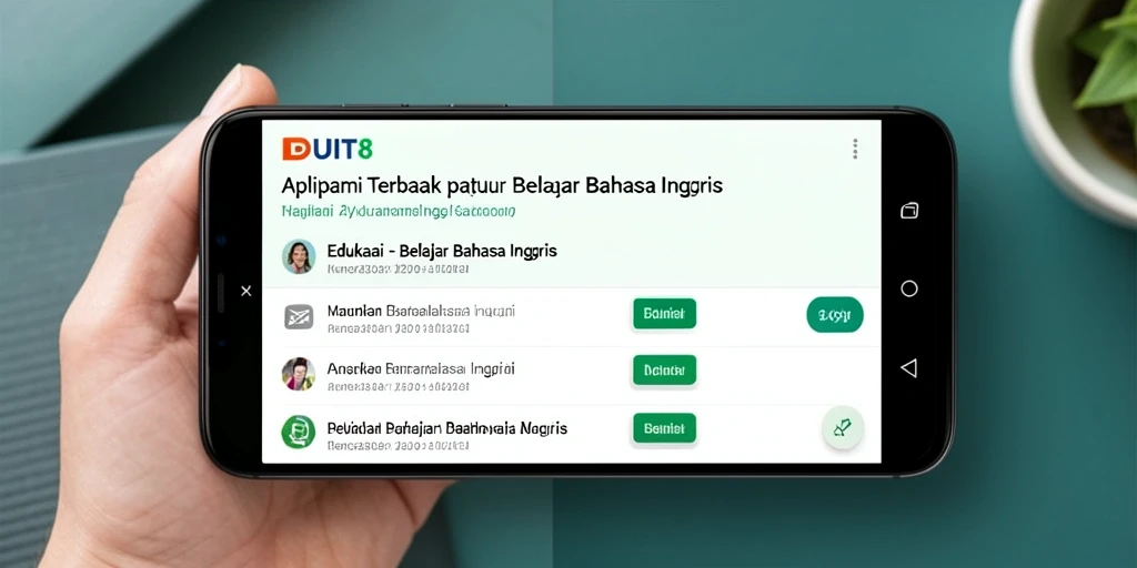 Tampilan antarmuka DUIT8 untuk Belajar Bahasa Inggris yang interaktif dan user-friendly.
