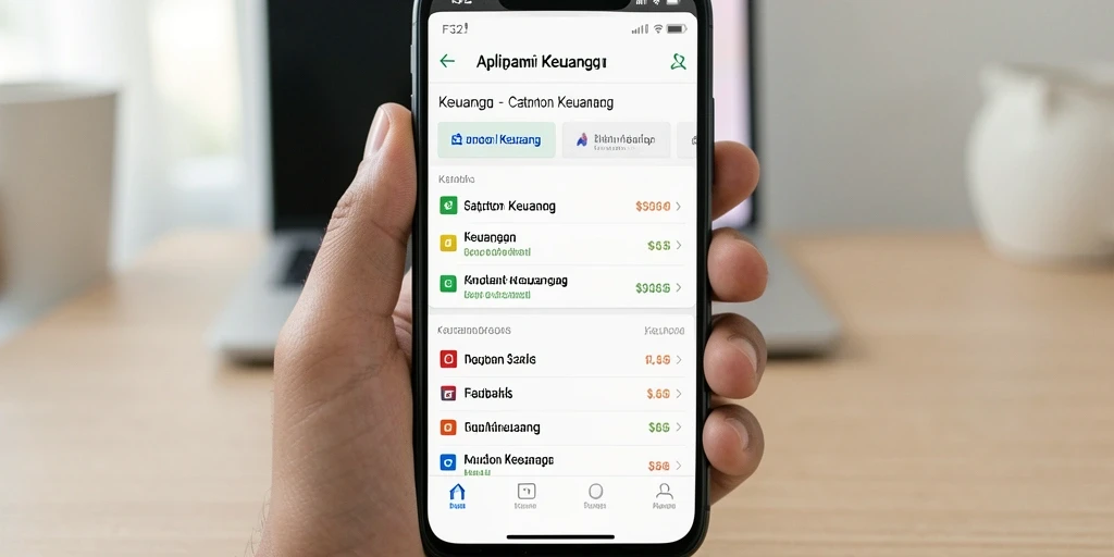 Antarmuka aplikasi F32 menampilkan grafik dan catatan transaksi keuangan.