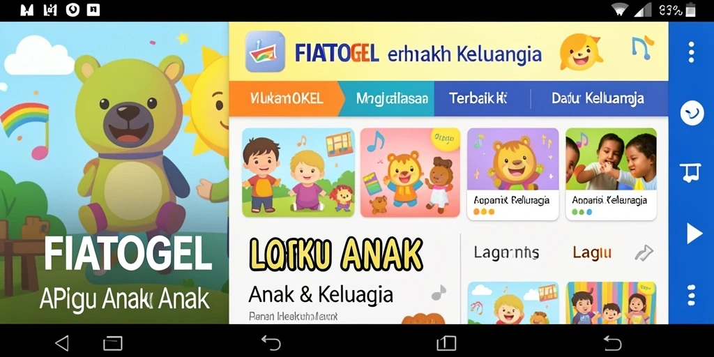 Tampilan antarmuka FIATOGEL yang menarik untuk anak-anak.