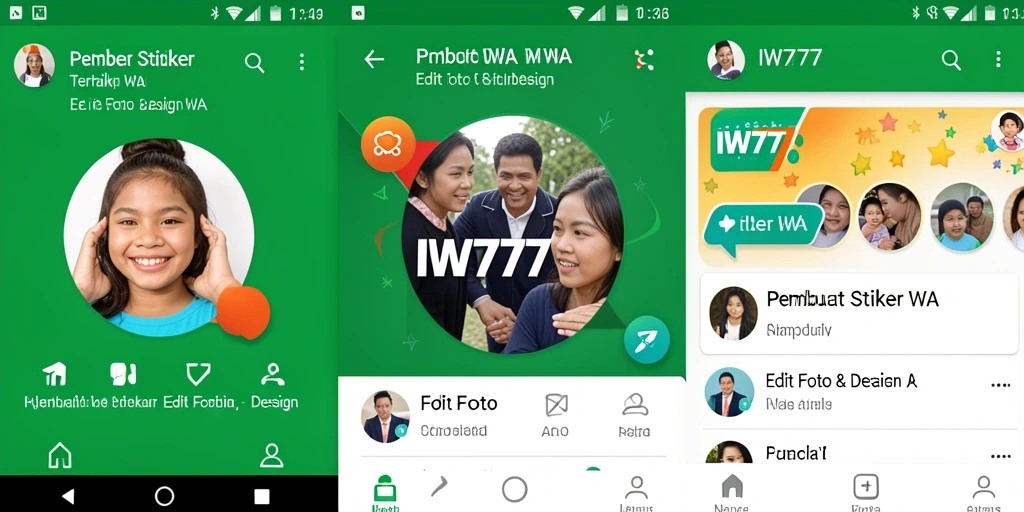 Antarmuka IW777 yang memudahkan pembuatan stiker WA.