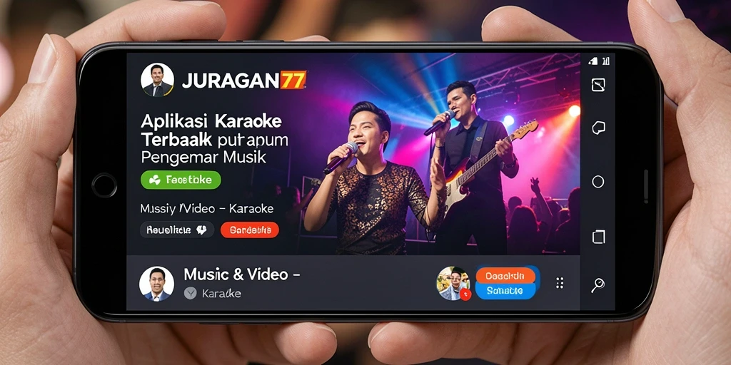 Antarmuka aplikasi JURAGAN77 yang intuitif dan menarik untuk Karaoke.