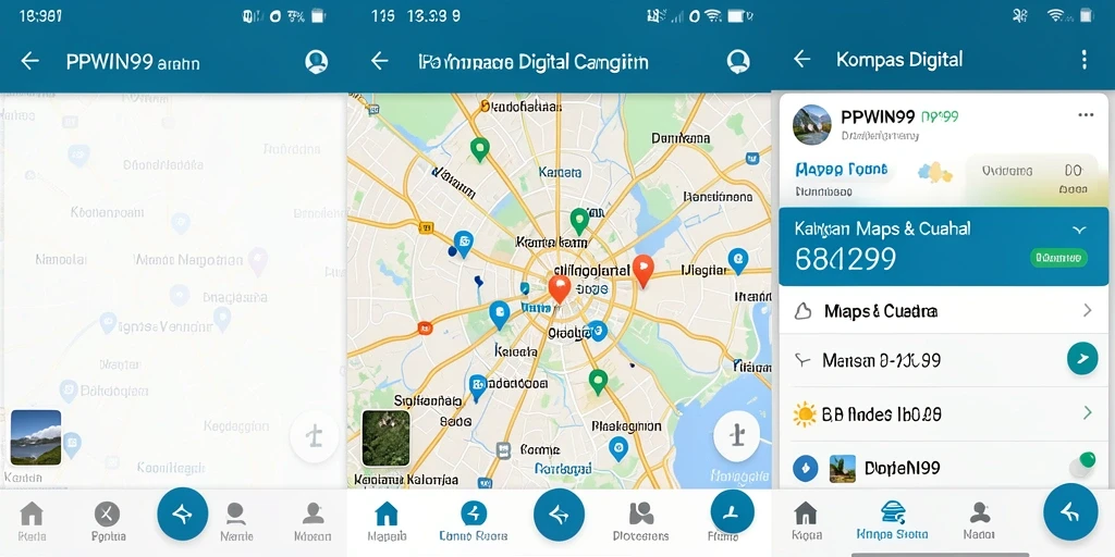 Tampilan antarmuka aplikasi Kompas Digital yang informatif dan mudah digunakan.