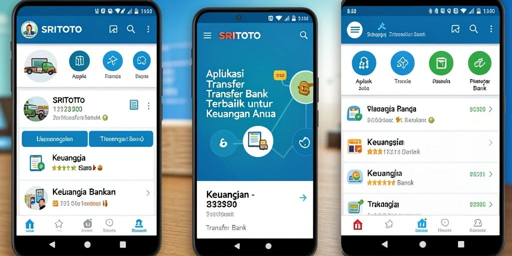 Tampilan antarmuka aplikasi SRITOTO untuk transfer bank yang mudah dan cepat.