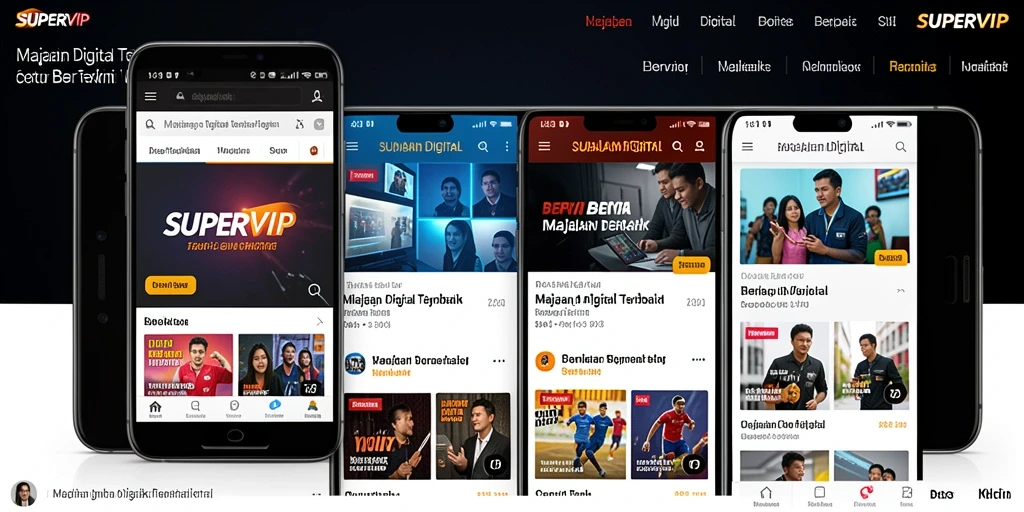 Tampilan antarmuka aplikasi Majalah Digital SUPERVIP yang modern dan user-friendly.