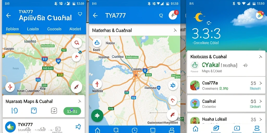 Antarmuka aplikasi TYA777 menampilkan prediksi cuaca lokal yang jelas dan informatif.